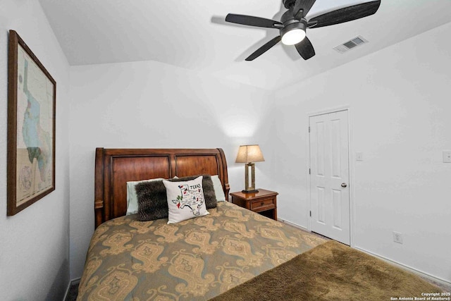 3714 Cotoneaster, San Antonio, TX 78261 - carpeted bedroom with a ceiling fan and vaulted ceiling