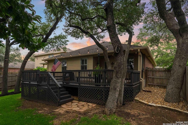 3714 Cotoneaster, San Antonio, TX 78261 - back of house featuring a wooden deck and a chimney