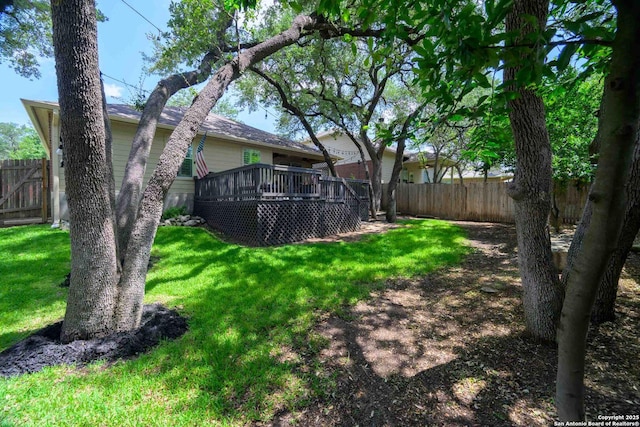 3714 Cotoneaster, San Antonio, TX 78261 - view of yard with a wooden deck