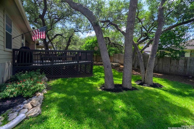 3714 Cotoneaster, San Antonio, TX 78261 - view of yard featuring a wooden deck
