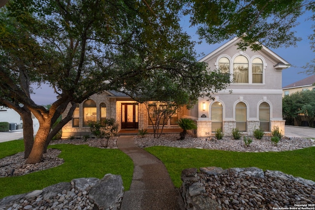 846 Fawnway, San Antonio, TX 78260 - view of front of property with stone siding and a front yard