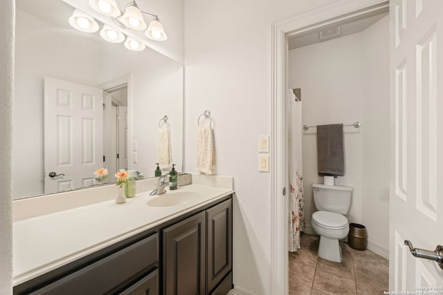 846 Fawnway, San Antonio, TX 78260 - bathroom featuring vanity, toilet, tile patterned flooring, and baseboards