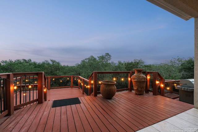 846 Fawnway, San Antonio, TX 78260 - deck at dusk featuring grilling area