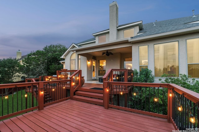 846 Fawnway, San Antonio, TX 78260 - deck featuring a ceiling fan