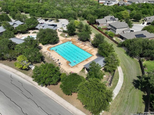 12805 Big Tank Rnch, San Antonio, TX 78245 - aerial view of residential area featuring a pool