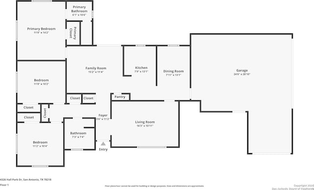 4326 Hall Park, San Antonio, TX 78218 - home floor plan