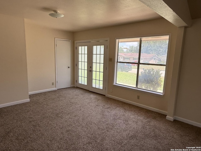 827 Horseshoe, Universal City, TX 78148 - empty room with carpet, french doors, and plenty of natural light
