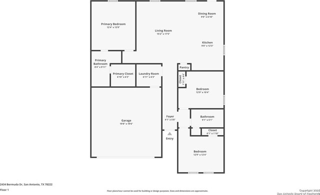 2434 Bermuda, San Antonio, TX 78222 - floor plan / room layout