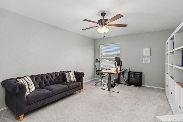 24719 Alamosa Fls, San Antonio, TX 78255 - office space featuring light carpet, baseboards, and ceiling fan
