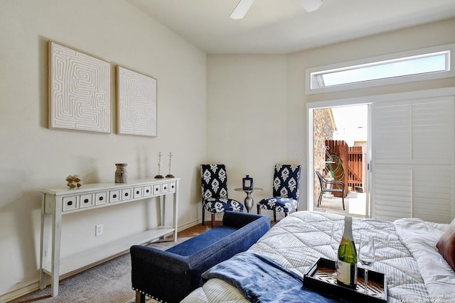 67 Oakwell Farms, San Antonio, TX 78218 - bedroom with carpet floors, a ceiling fan, and baseboards