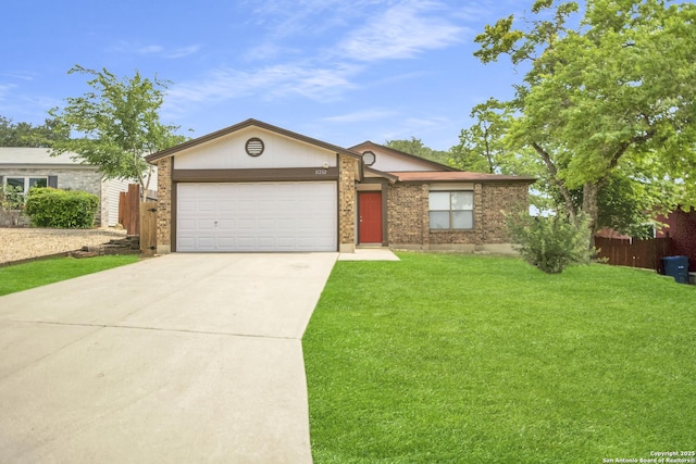 11202 Candle Park, San Antonio, TX 78249 - view of front of property with an attached garage, driveway, and brick siding