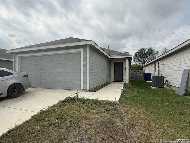 4543 Zoe Pass, San Antonio, TX 78222 - garage featuring central air condition unit and driveway