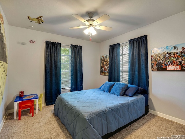 126 Arnold, San Antonio, TX 78213 - carpeted bedroom with multiple windows, baseboards, and a ceiling fan