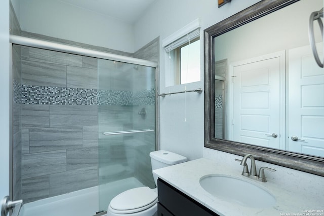 24342 Mateo Rdg, San Antonio, TX 78261 - full bath with vanity, a stall shower, and toilet