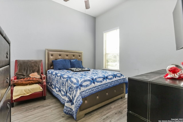 24342 Mateo Rdg, San Antonio, TX 78261 - bedroom featuring wood finished floors and a ceiling fan