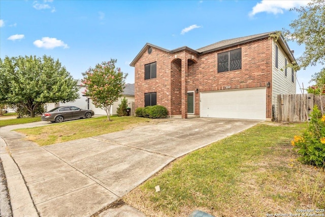6119 Ferrysage, San Antonio, TX 78244 - traditional home featuring brick siding, an attached garage, and concrete driveway