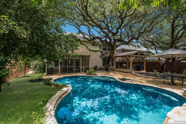 830 Emerald Bay, San Antonio, TX 78260 - view of pool featuring a gazebo and a patio