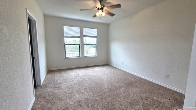 5930 Foster Bnd, San Antonio, TX 78244 - unfurnished room featuring a textured wall, ceiling fan, carpet, and baseboards