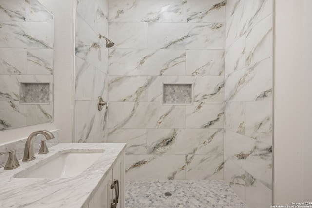 101 New York, San Antonio, TX 78214 - bathroom with tiled shower and vanity