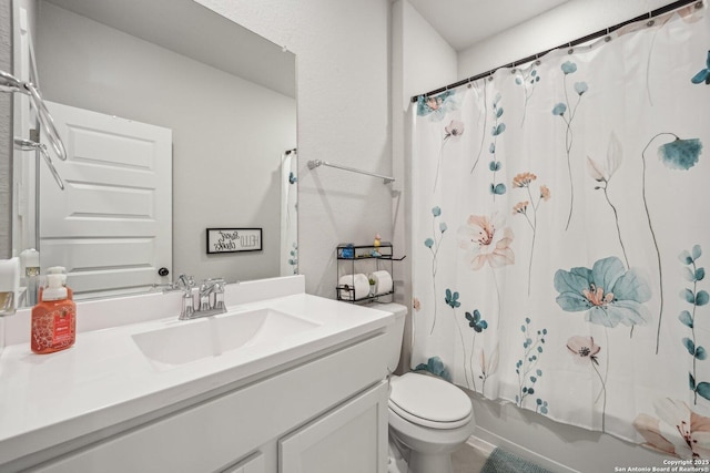 4538 Nueces, San Antonio, TX 78253 - bathroom with vanity, toilet, and shower / bath combo