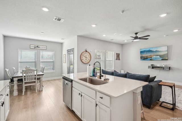 4538 Nueces, San Antonio, TX 78253 - kitchen featuring a sink, stainless steel dishwasher, plenty of natural light, ceiling fan, and recessed lighting