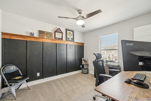 4538 Nueces, San Antonio, TX 78253 - office area with carpet flooring, ceiling fan, and baseboards