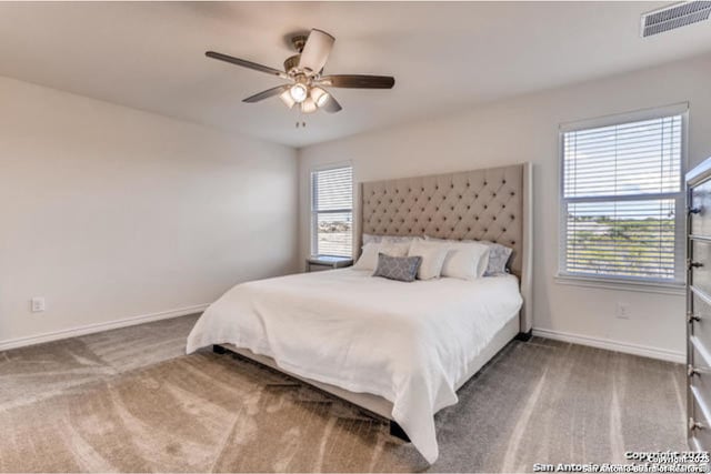 3951 Gentle Mdw, New Braunfels, TX 78130 - bedroom with carpet, baseboards, and ceiling fan
