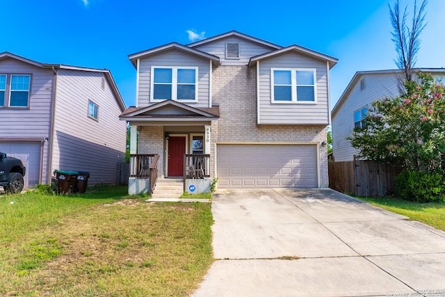 9930 Amber Breeze, San Antonio, TX 78245 - traditional-style house featuring brick siding, a garage, and concrete driveway