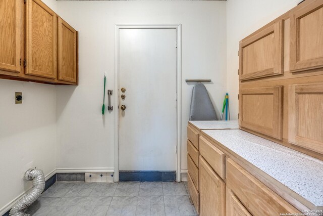 15314 Artesian Oaks, San Antonio, TX 78232 - laundry room with electric dryer hookup and cabinet space
