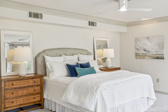 209 Chichester Pl Unit 1, San Antonio, TX 78209 - bedroom with crown molding, carpet floors, baseboards, and ceiling fan