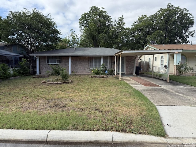254 W Greenway Ave, San Antonio, TX 78226 - single story home featuring concrete driveway, brick siding, and a carport