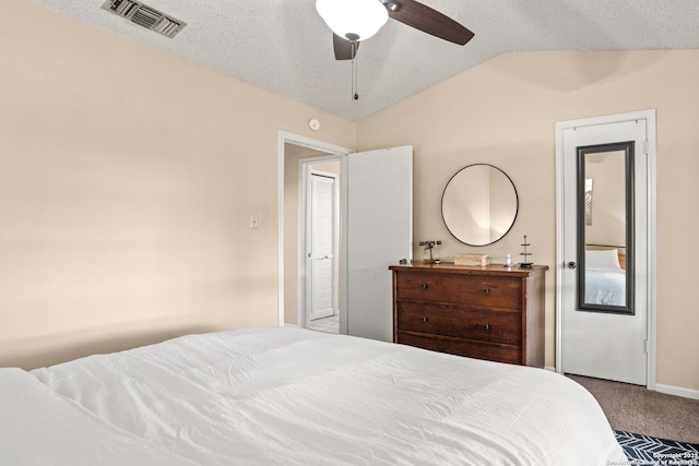 7738 Chambers Unit 612, San Antonio, TX 78229 - bedroom with lofted ceiling, carpet flooring, baseboards, and ceiling fan