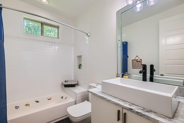7 Saxby Gln, San Antonio, TX 78257 - full bathroom with shower / tub combo, vanity, and toilet