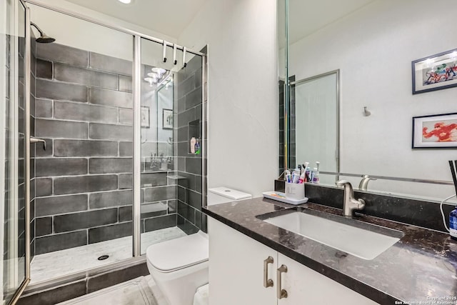 7 Saxby Gln, San Antonio, TX 78257 - full bathroom featuring toilet, vanity, and a stall shower