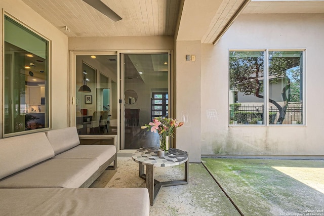 7 Saxby Gln, San Antonio, TX 78257 - view of patio with an outdoor living space