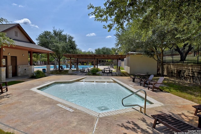 12535 Panola Way, San Antonio, TX 78253 - community pool featuring a pergola and a patio