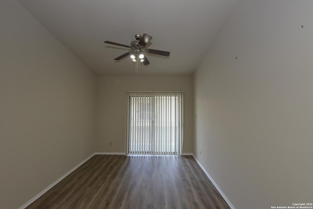 12610 Uhr Ln Unit 281, San Antonio, TX 78217 - unfurnished room featuring dark wood finished floors, baseboards, and a ceiling fan