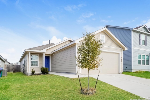 202 Reuben Kemper, San Antonio, TX 78220 - view of front facade featuring driveway, central air condition unit, and an attached garage