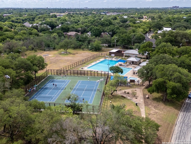 16 Cheshire, San Antonio, TX 78218 - drone / aerial view of a pool area