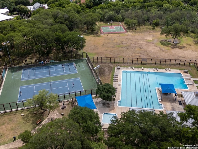 16 Cheshire, San Antonio, TX 78218 - drone / aerial view of a pool
