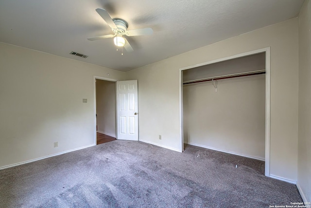 1510 Kingsbridge, San Antonio, TX 78253 - unfurnished bedroom with carpet flooring, a closet, baseboards, and a ceiling fan