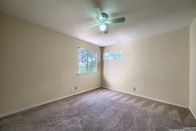 1510 Kingsbridge, San Antonio, TX 78253 - empty room with carpet floors, a ceiling fan, a textured ceiling, and baseboards