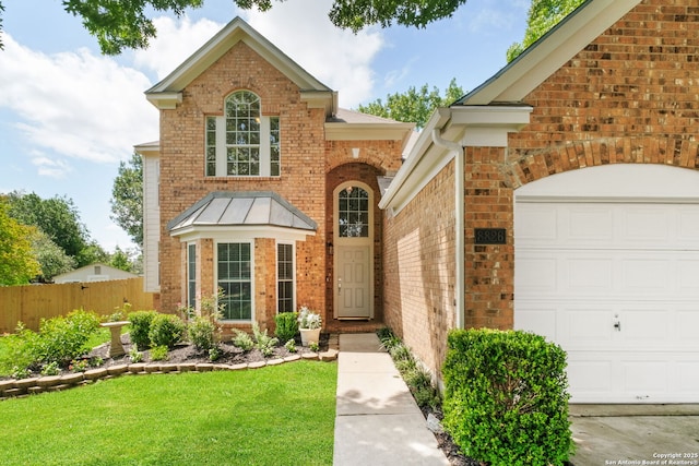 8826 Brae Rdg, San Antonio, TX 78249 - traditional-style house featuring an attached garage and brick siding