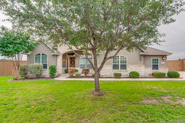 2714 Trailmont Dr, San Antonio, TX 78253 - view of property hidden behind natural elements with stone siding and stucco siding