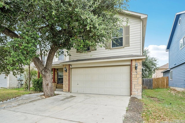 5815 Trent, San Antonio, TX 78249 - view of front of property with an attached garage and concrete driveway