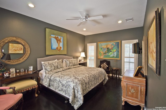 8 Kensington Ct, San Antonio, TX 78218 - bedroom featuring recessed lighting, wood finished floors, ceiling fan, and baseboards