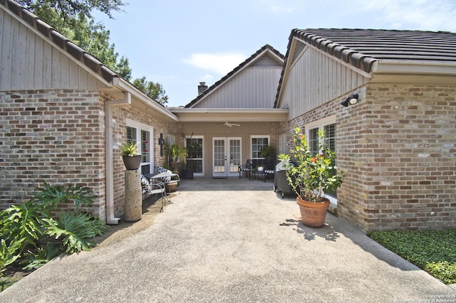 8 Kensington Ct, San Antonio, TX 78218 - view of patio featuring french doors and ceiling fan