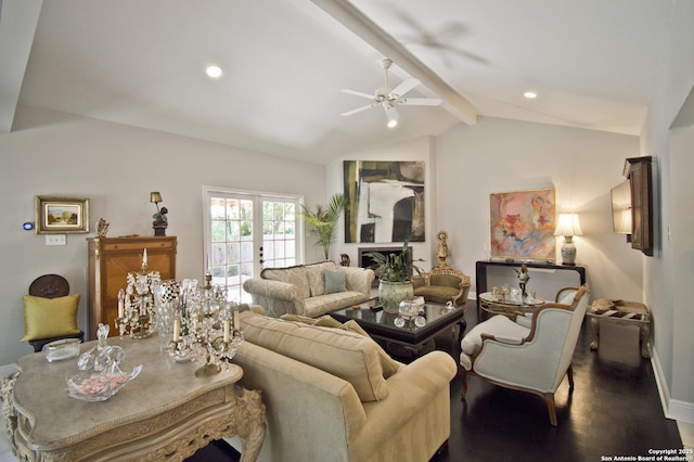 8 Kensington Ct, San Antonio, TX 78218 - living room featuring a ceiling fan, wood finished floors, and baseboards