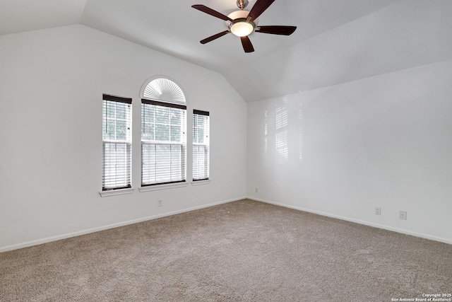 4451 Taylors Bnd, San Antonio, TX 78247 - spare room featuring lofted ceiling, carpet, and ceiling fan