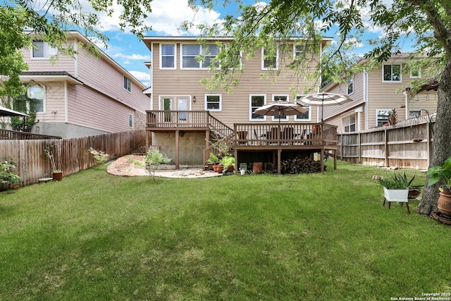 4451 Taylors Bnd, San Antonio, TX 78247 - rear view of house with a deck and a fenced backyard